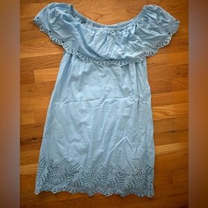 Speechless Medium Light Blue Off Shoulder Dress